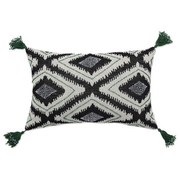 Zambia Green Rectangular Throw Pillow