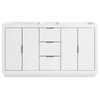 Avanity Austen 60 in. Vanity Only in White with Silver Trim