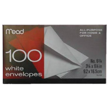 Mead® 75100 White Envelopes, #6, 3-5/8" x 6-1/2", 100-Pack