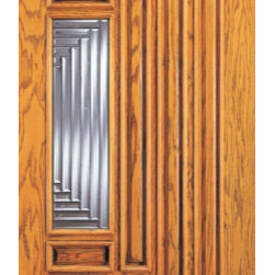 Modern Exterior Single Door, 9 Panel 1 Lite, Solid Mahogany - Front Doors