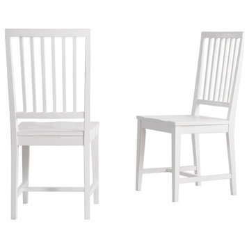 Vienna Wood Dining Chairs, White, Set of 2