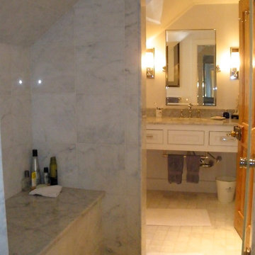 A bathroom under the eaves