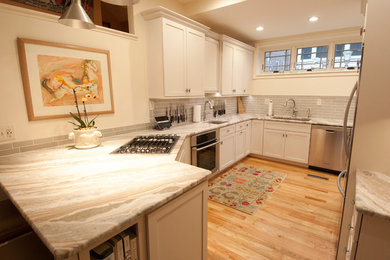 This is an example of a transitional kitchen in Wilmington.