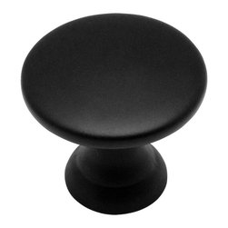 Cosmas - Cosmas 4545FB Flat Black Cabinet Round Knob, 7/8" Diameter, Set of 25 - Cabinet And Drawer Knobs