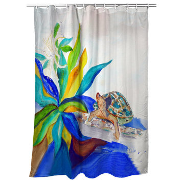 Betsy Drake Turtle & Lily Shower Curtain