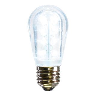 S14 LED Cool White Transparent Plastic 130Volt Bulb, 5 per pack, S14 ...