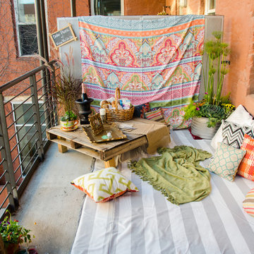 Balcony Staged for Couple's Engagement Party