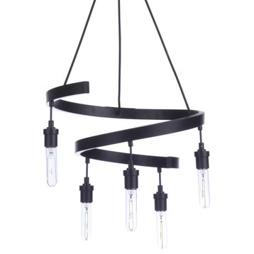 Craftmade 55425 Tranquil 5 Light 17"W Abstract Chandelier - Flat Black