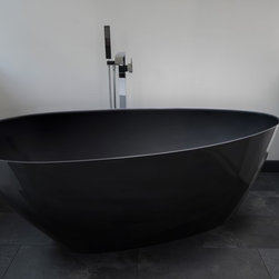Freistehende Mineralguss-Badewanne schwarz - Modena Nero - B&auml;dermax - 浴槽