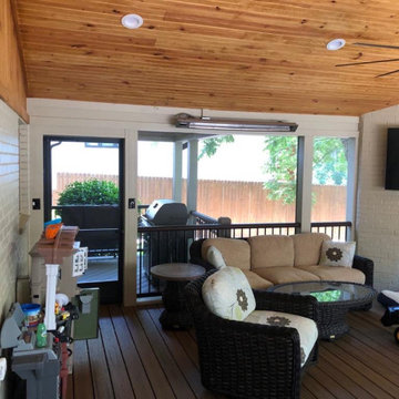 Screen porch, basketball court, and landscaping