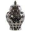 Urban Trends Porcelain Urn Vase With Silver Finish