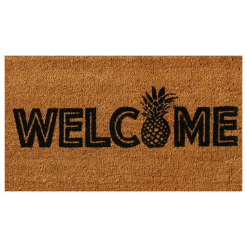 Rubber-Cal "Welcome to the Luau!" � Coir Pineapple Doormat 15mm X 18" X 30"