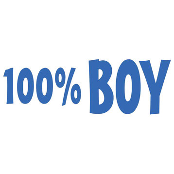 Decal Vinyl Wall Sticker 100% Boy Quote, Blue
