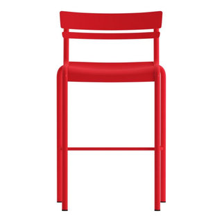 Nash Commercial Grade Metal Indoor-Outdoor Bar Height Stool with 2 Slats