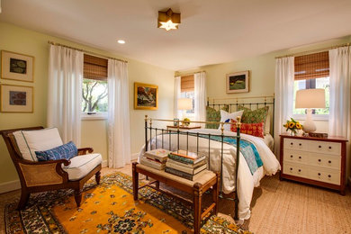 Bedroom - mid-sized eclectic master carpeted and beige floor bedroom idea in Los Angeles with beige walls