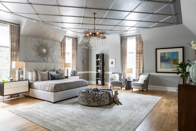 Inspiration for a transitional master bedroom in DC Metro.