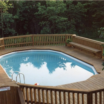 Neshanic deck with built in benches