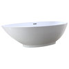 HelixBath Diospolis Modern Pedestal Bathtub 75" With Rectangle Overflow