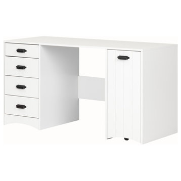 Artwork Sewing Craft Table and Storage, Pure White