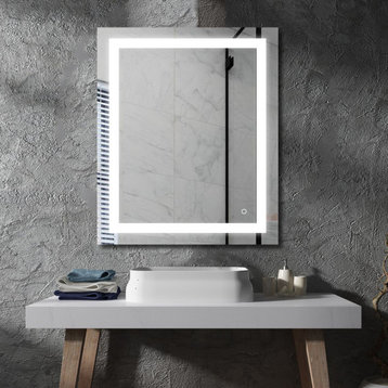 L30"H36" LED Wall Mirror With An Aluminum Frame