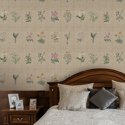 Mehek, Botanical Rendition Room Wallpaper - Wallpaper