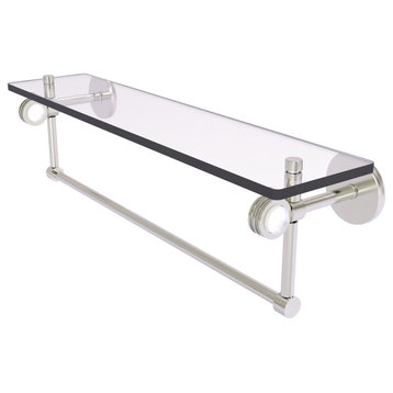 Clearview 22" Glass Shelf and Towel Bar and Dotted Accents, Satin Nickel