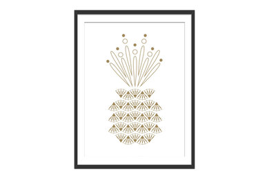 Wear The Crown Geometric Abstract Pineapple Art Print