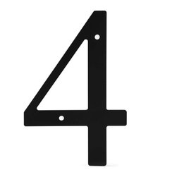 Timeless Wrought Iron - Black 6" Wrought Iron House Number, 4 - House Numbers