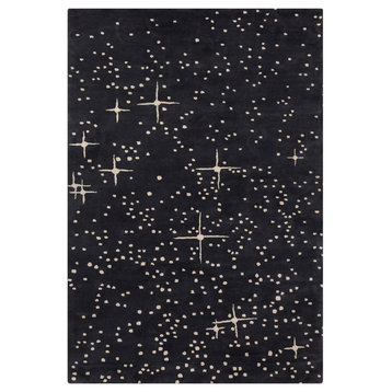 Stella Contemporary Area Rug, Black and Ivory, 8'x10'