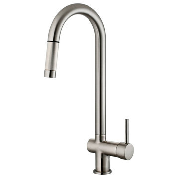 Brushed Nickel Finish Pull-Down Kitchen Faucet LK13B, 1 Hole, 3 Holes