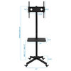 Mount-It! Adjustable Mobile TV Cart | Wheeled Television Stand With Shelf