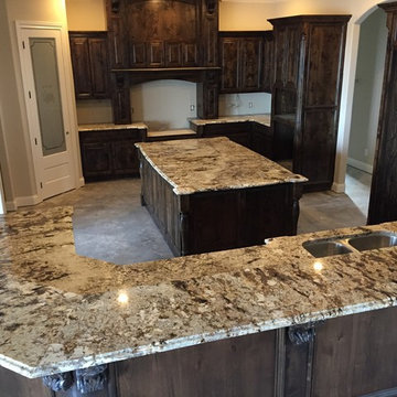 "Copenhagen" Granite Kitchen and Bathroom with "Titanium" Granite Bathrooms
