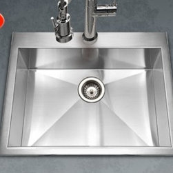 Houzer Bellus Series 25" x 22" Topmount Single Bowl BCS-2522 - Kitchen Sinks