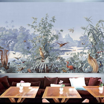 Hand painted wallpaper showroom