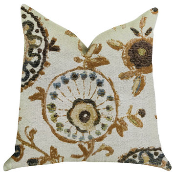 Plutus Daliani Floral Luxury Throw Pillow, Double Sided 20"x30" Queen