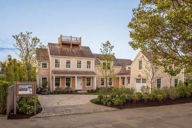 Example of a beach style exterior home design in Boston
