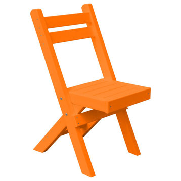 Poly Lumber Coronado Folding Bistro Chair, Orange