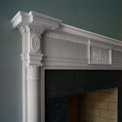 White Fireplace Surround 15718 - Fireplace Mantels