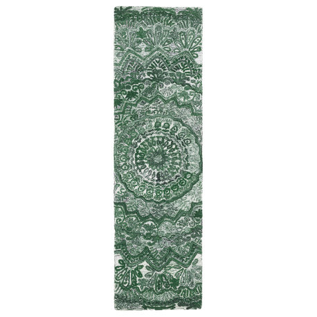 Safavieh Natural Fiber Collection MRQ110Y Rug, Green/Ivory, 2'3" X 8'