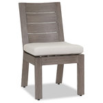 Sunset West - Sunset West Laguna Armless Dining Chair With Cushions, Cushions: Gray - The Laguna collection offers a fresh take on modern living. The unique beauty of each piece and generous scale breathe an inviting personality into this collection. Laguna boasts a wide slat back, smart angles, clean lines and exceptional attention to detail. Laguna offers a generous range of deep-seating and dining pieces in its signature teak-inspired smooth finish, providing you with many options to set the stage for outdoor entertaining and relaxation.