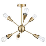 Globe Electric - Novogratz x Globe Clementine 6-Light Matte Gold Semi-Flush Mount Ceiling Light - Create truly dynamic lighting ambiance with the Clementine Flush Mount Ceiling Light. Modernizing the Sputnik design, the Novogratz and Globe Electric use uniquely shaped light sockets that sprout from the perfectly round center piece and a stunning matte gold finish. Acting as a flawless centerpiece to any room, this ceiling light can be mounted in your bedroom, living room or dining room to create dramatic flair. The Novogratz and Globe Electric - lighting made easy.