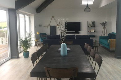 2.6 Metre Polished Concrete Dining Table in Charcoal