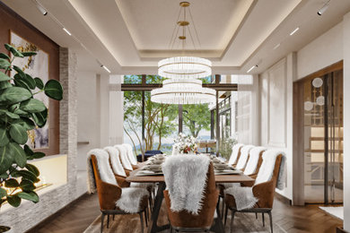 Inspiration for a contemporary dining room remodel in New York