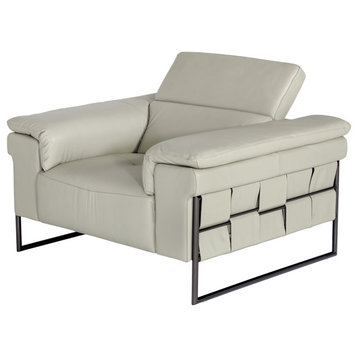 Divani Casa Shoden Modern Light Gray Leather Chair