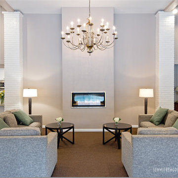 Contemporary Clubhouse Fireplace - Saratoga, Bay Area