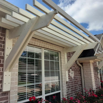 Wall-Mounted Custom Timber Window Pergola / Wall Arbor