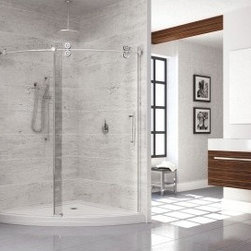 Fleurco Kinetik Wedge 54" x 54" Curved Glass Door and Panel KTSL54 - Bath Products
