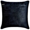 Black Faux leather Textured, Metallic 14"x14" Throw Pillow Cover - Tanner Black