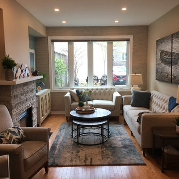 Living room/dining room transformation and Entry