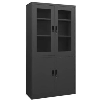 vidaXL Office Cabinet Storage Cabinet Home Display Cabinet Anthracite Steel